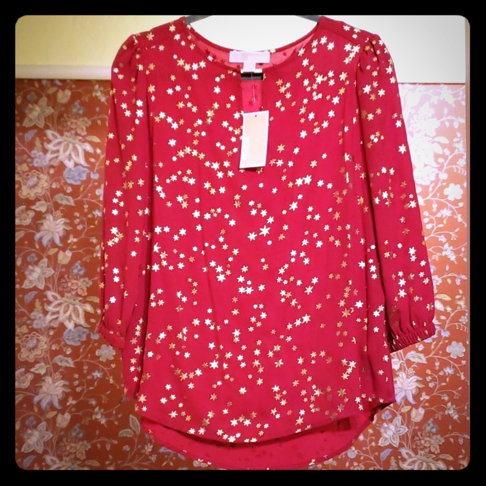 Michael Kors red top size. Medium new with tags